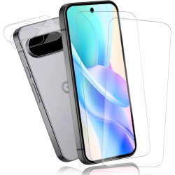 2+2 pièces Verre Trempé pour Google Pixel 10 Protection écran, HD Sans Bulles Anti‑Empreintes Caméra Arrière Vitre Protection, 9