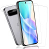 2+2 pièces Verre Trempé pour Google Pixel 10 Protection écran, HD Sans Bulles Anti‑Empreintes Caméra Arrière Vitre Protection, 9