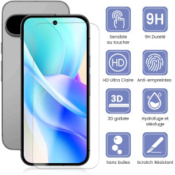 2+2 pièces Verre Trempé pour Google Pixel 10 Protection écran, HD Sans Bulles Anti‑Empreintes Caméra Arrière Vitre Protection, 9
