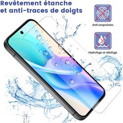 2+2 pièces Verre Trempé pour Google Pixel 10 Protection écran, HD Sans Bulles Anti‑Empreintes Caméra Arrière Vitre Protection, 9