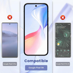 2+2 Pièces Verre Trempé pour Google Pixel 9a, avec Protection Caméra, Protection Écran 3D 0,33mm, Bords Anti-rayures, Dureté 9H,