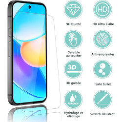 2+2 Pièces Verre Trempé pour Google Pixel 9a, avec Caméra Arrière Ecran Verre Film, pas de bulles Toucher Sensible Vitre Protect