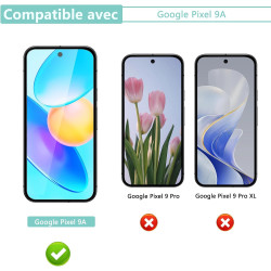 2+2 Pièces Verre Trempé pour Google Pixel 9a, avec Caméra Arrière Ecran Verre Film, pas de bulles Toucher Sensible Vitre Protect