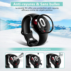 2 pièces Verre Trempé pour Google Pixel Watch 3 41mm, 0,33 mm 9H Dureté Anti-Rayures Protection écran, HD Sans Bulles Anti‑Empre