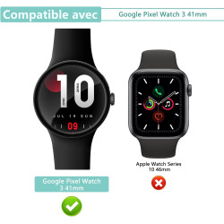2 pièces Verre Trempé pour Google Pixel Watch 3 41mm, 0,33 mm 9H Dureté Anti-Rayures Protection écran, HD Sans Bulles Anti‑Empre