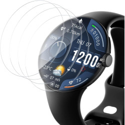 4 pièces Verre Trempé pour Google Pixel Watch 3 45mm, HD Haute Sensibilité 0,01 s Réponse Protection écran, TPU auto-réparateur 