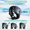 4 pièces Verre Trempé pour Google Pixel Watch 3 45mm, HD Haute Sensibilité 0,01 s Réponse Protection écran, TPU auto-réparateur 