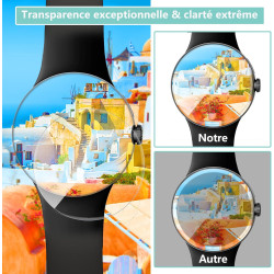4 pièces Verre Trempé pour Google Pixel Watch 3 45mm, HD Haute Sensibilité 0,01 s Réponse Protection écran, TPU auto-réparateur 