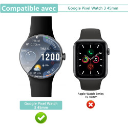 4 pièces Verre Trempé pour Google Pixel Watch 3 45mm, HD Haute Sensibilité 0,01 s Réponse Protection écran, TPU auto-réparateur 