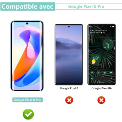 2 pièces Verre Trempé pour Google Pixel 8 pro, 0,33 mm 9H Dureté Anti-Rayures Protection écran, HD Sans Bulles Anti‑Empreintes V