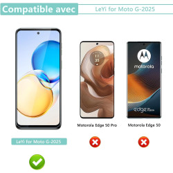2 pièces Verre Trempé pour LeYi pour Moto G-2025, HD Haute Sensibilité 0,01 s Réponse Protection écran, 0,33 mm 9H Dureté Anti-R