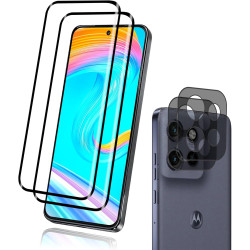 2+2 pièces Verre Trempé pour Motorola Moto Edge 50 Neo, HD Haute Sensibilité 0,01 s Réponse Protection écran, 9H Anti-Rayures Vi