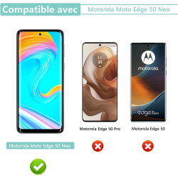 2+2 pièces Verre Trempé pour Motorola Moto Edge 50 Neo, HD Haute Sensibilité 0,01 s Réponse Protection écran, 9H Anti-Rayures Vi
