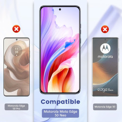 2 pièces Verre Trempé pour Motorola Moto Edge 50 Neo Protection écran, Sans Bulles Anti‑Empreintes Vitre Protection, 9H Anti-Ray