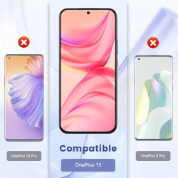 Carantee 2 pièces Verre Trempé pour Oneplus 15 Protection écran, HD Clair Sans Bulles Vitre Protection, 0,33 mm 9H Anti-Rayures 