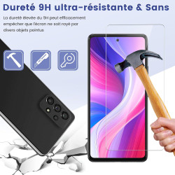 2 pièces Verre Trempé pour Samsung Galaxy A53 Protection écran, HD Sans Bulles Anti‑Empreintes Vitre Protection, 9H Anti-Rayures