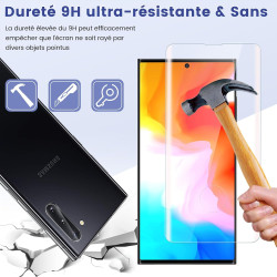 2+2 pièces Verre Trempé pour Samsung Galaxy Note 10 Plus Protection écran, HD Sans Bulles Vitre Protection, 9H Anti-Rayures Film