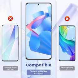 2+2 pièces Verre Trempé pour Samsung Galaxy S21 Ultra Protection écran, HD Clair Sans Bulles Vitre Protection, 9H Anti-Rayures F