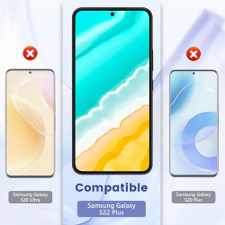 2 pièces Verre Trempé pour Samsung Galaxy S22 Plus Protection écran, Sans Bulles Anti‑Empreintes Vitre Protection, 9H Anti-Rayur