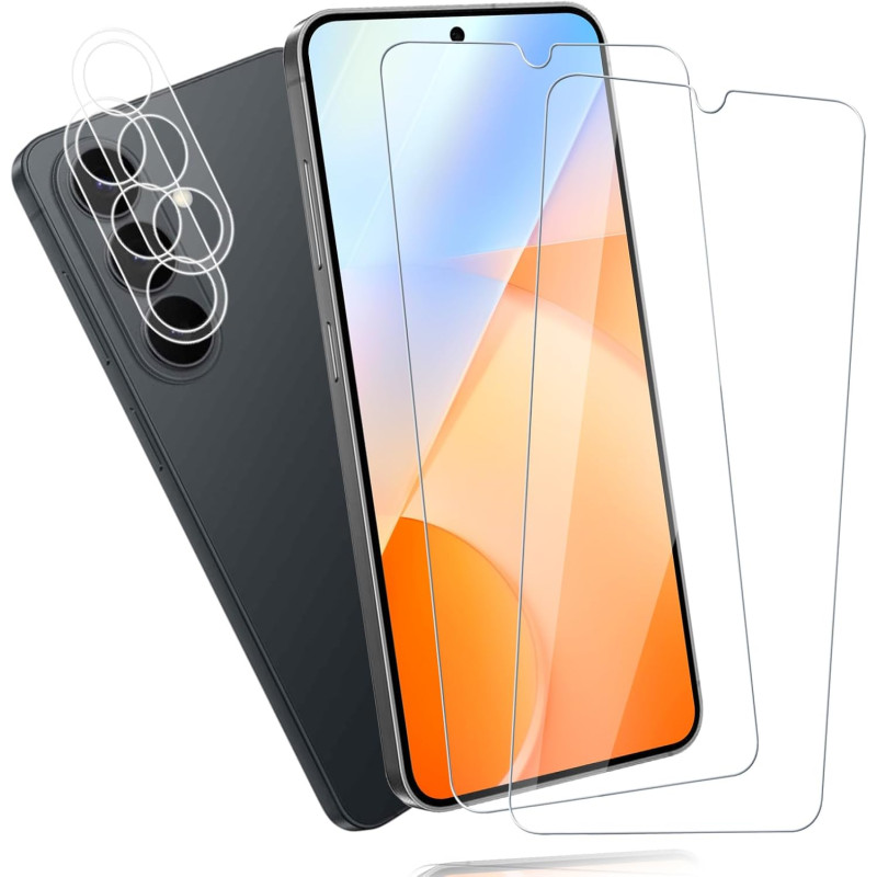 2 Pièces Verre trempé pour Samsung Galaxy S26, 9H Ultra-Résistant 0,33mm Vitre Protection avec Caméra, Toucher Sensible, Anti-Em