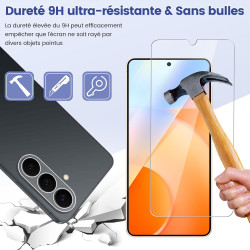 2 Pièces Verre trempé pour Samsung Galaxy S26, 9H Ultra-Résistant 0,33mm Vitre Protection avec Caméra, Toucher Sensible, Anti-Em