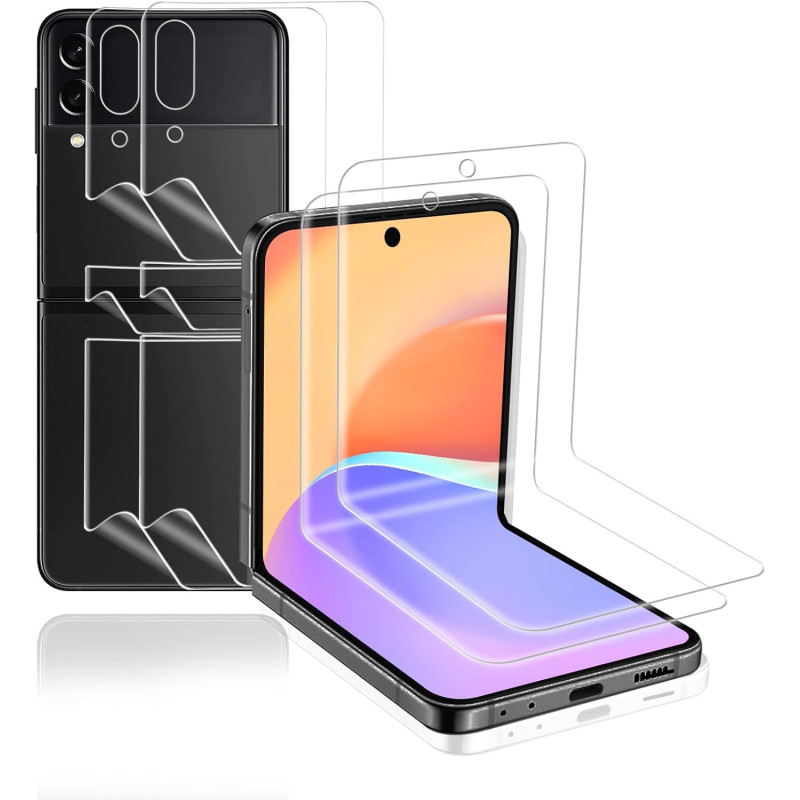 Carantee 2 pièces Verre Trempé pour Samsung Galaxy Z Flip 3 5G Protection écran, HD Sans Bulles Vitre Protection, 9H Anti-Rayure