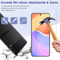 Carantee 2 pièces Verre Trempé pour Samsung Galaxy Z Flip 3 5G Protection écran, HD Sans Bulles Vitre Protection, 9H Anti-Rayure
