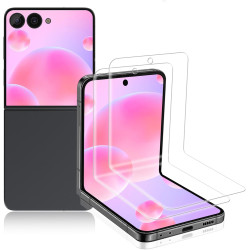 2 pièces Verre Trempé pour Samsung Galaxy Z Flip 7 Protection écran, HD Sans Bulles Anti‑Empreintes Vitre Protection, TPU auto-r
