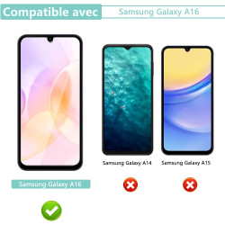 2 pièces Verre Trempé pour Samsung Galaxy A16, 0,33 mm 9H Dureté Anti-Rayures Protection écran, HD Sans Bulles Anti‑Empreintes V