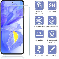 Carantee 2 pièces Verre Trempé pour Samsung Galaxy Z Flip 6 Protection écran, HD Sans Bulles Vitre Protection, 9H Anti-Rayures F