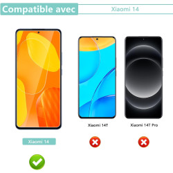 Carantee Verre Trempé pour Xiaomi 14-2 Pièces Protection Écran 3D, Dureté 9H 0,33mm Anti-Rayures, Vitre Protection, Toucher Sens