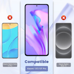 2+2 pièces Verre Trempé pour Xiaomi 13T/13T Pro Protection écran, HD Sans Bulles Anti‑Empreintes Caméra Arrière Vitre Protection