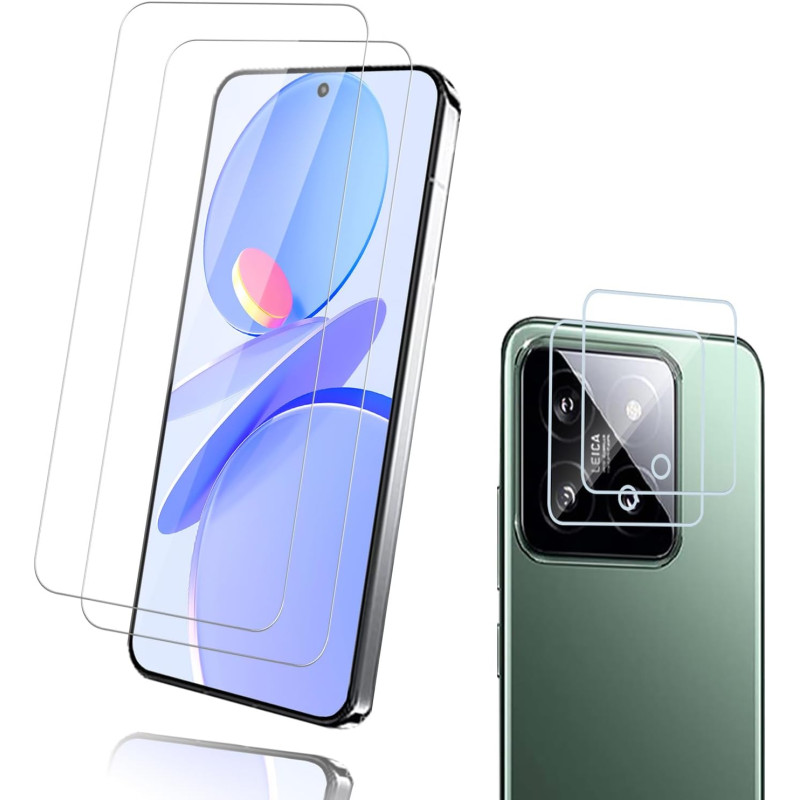 Carantee 2+2 pièces Verre Trempé pour Xiaomi 15, HD Haute Sensibilité 0,01 s Réponse Protection écran, 0,33 mm 9H Anti-Rayures V