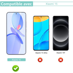 Carantee 2+2 pièces Verre Trempé pour Xiaomi 15, HD Haute Sensibilité 0,01 s Réponse Protection écran, 0,33 mm 9H Anti-Rayures V