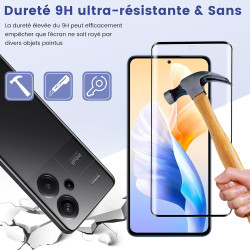 2 pièces verre trempé pour xiaomi rougemi note 13 pro plus protection écran, hd sans bulles anti‑empreintes vitre protection, 9h