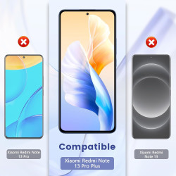 2 pièces verre trempé pour xiaomi rougemi note 13 pro plus protection écran, hd sans bulles anti‑empreintes vitre protection, 9h