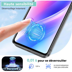2+2 pièces verre trempé pour xiaomi rougemi note 15 5g, hd haute sensibilité 0,01 s réponse protection écran, 9h anti-rayures vi