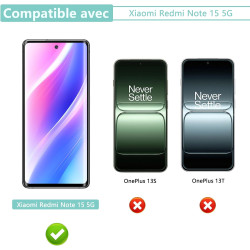 2+2 pièces verre trempé pour xiaomi rougemi note 15 5g, hd haute sensibilité 0,01 s réponse protection écran, 9h anti-rayures vi
