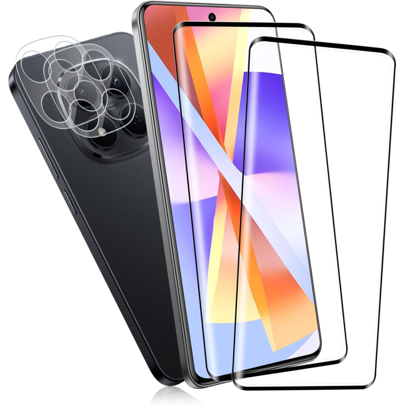 2 pièces verre trempé pour xiaomi rougemi note 15 pro plus, 9h ultra-résistant 0,33mm vitre protection avec caméra, toucher sens