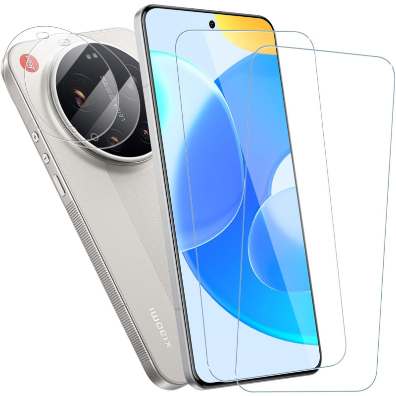 2+2 pièces Verre Trempé pour Xiaomi 17 Ultra Protection écran, HD Clair Sans Bulles Vitre Protection, 0,33 mm 9H Anti-Rayures Fi