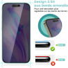 2 pièces Verre Trempé Anti‑Espion pour iPhone 16, 9H Anti-Rayures Protection écran, HD Sans Bulles Anti‑Empreintes Vitre Protect