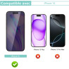 2 pièces Verre Trempé Anti‑Espion pour iPhone 16, 9H Anti-Rayures Protection écran, HD Sans Bulles Anti‑Empreintes Vitre Protect
