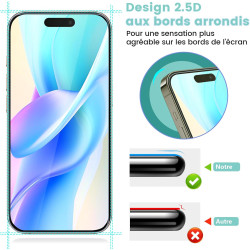 2 pièces Verre Trempé pour iPhone 16 pro, 0,33 mm 9H Dureté Anti-Rayures Protection écran, HD Sans Bulles Anti‑Empreintes Vitre 