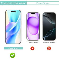 2 pièces Verre Trempé pour iPhone 16 pro, 0,33 mm 9H Dureté Anti-Rayures Protection écran, HD Sans Bulles Anti‑Empreintes Vitre 