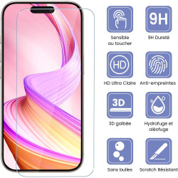 Carantee 2 Pièces Verre trempé pour iPhone 17, 9H Ultra-Résistant 0,33mm Vitre Protection, Toucher Sensible, Anti-Empreintes, HD