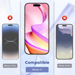 Carantee 2 Pièces Verre trempé pour iPhone 17, 9H Ultra-Résistant 0,33mm Vitre Protection, Toucher Sensible, Anti-Empreintes, HD