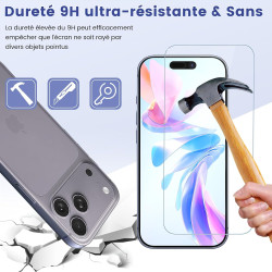 Carantee 2 Pièces Verre Trempé pour iPhone 17 Pro Max, Protection Écran 3D 0,33mm, Bords Anti-rayures, Dureté 9H, HD Transparent