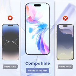 Carantee 2 Pièces Verre Trempé pour iPhone 17 Pro Max, Protection Écran 3D 0,33mm, Bords Anti-rayures, Dureté 9H, HD Transparent