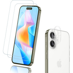 2+2 pièces Verre Trempé pour iPhone 17 Protection écran, 0,33 mm 9H Anti-Rayures Vitre Protection, HD Sans Bulles Anti‑Empreinte