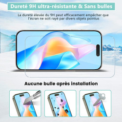 2+2 pièces Verre Trempé pour iPhone 17 Protection écran, 0,33 mm 9H Anti-Rayures Vitre Protection, HD Sans Bulles Anti‑Empreinte